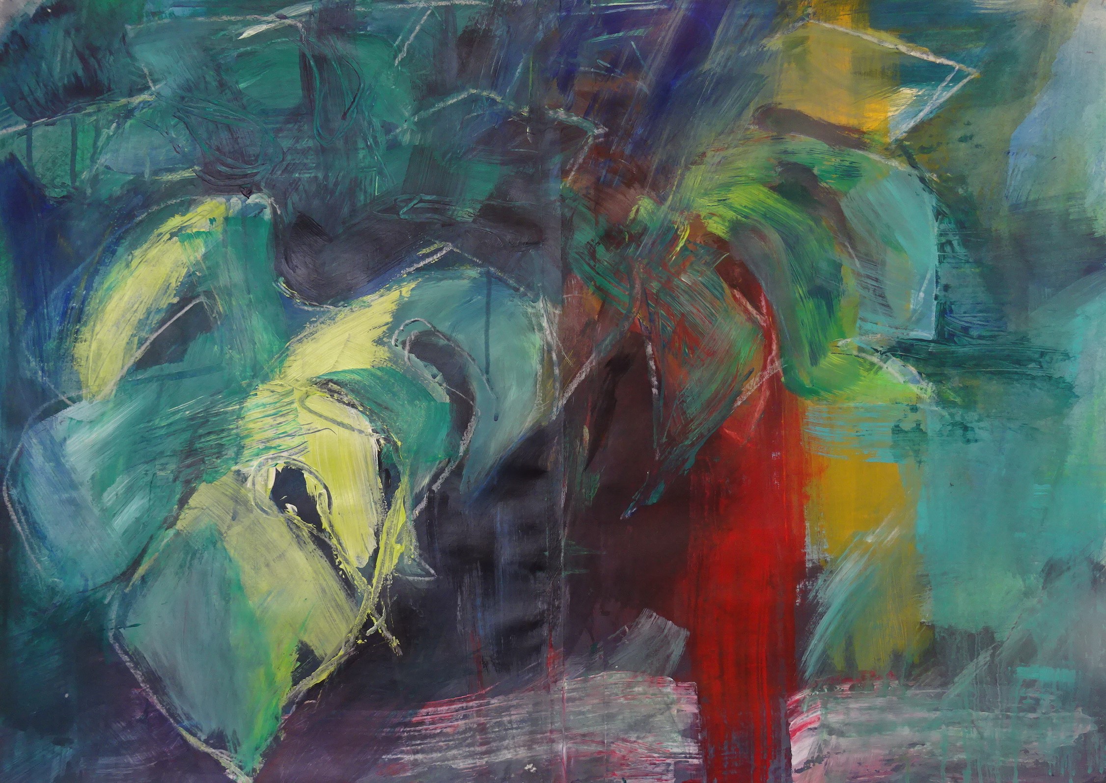 Monstera deliciosa, Acryl auf Papier, 80 x 60